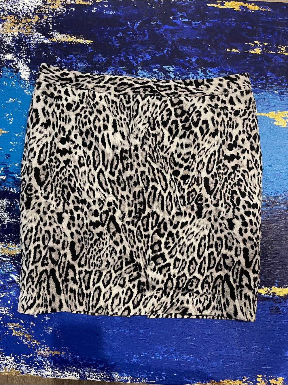 Worthington Black and White Leopard Print Mini Skirt